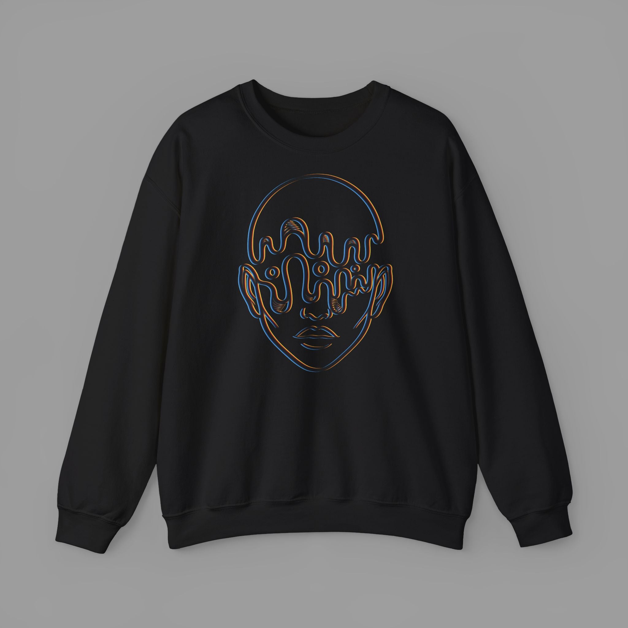 BLUR — Psychedelic Neon Graphic Crewneck
