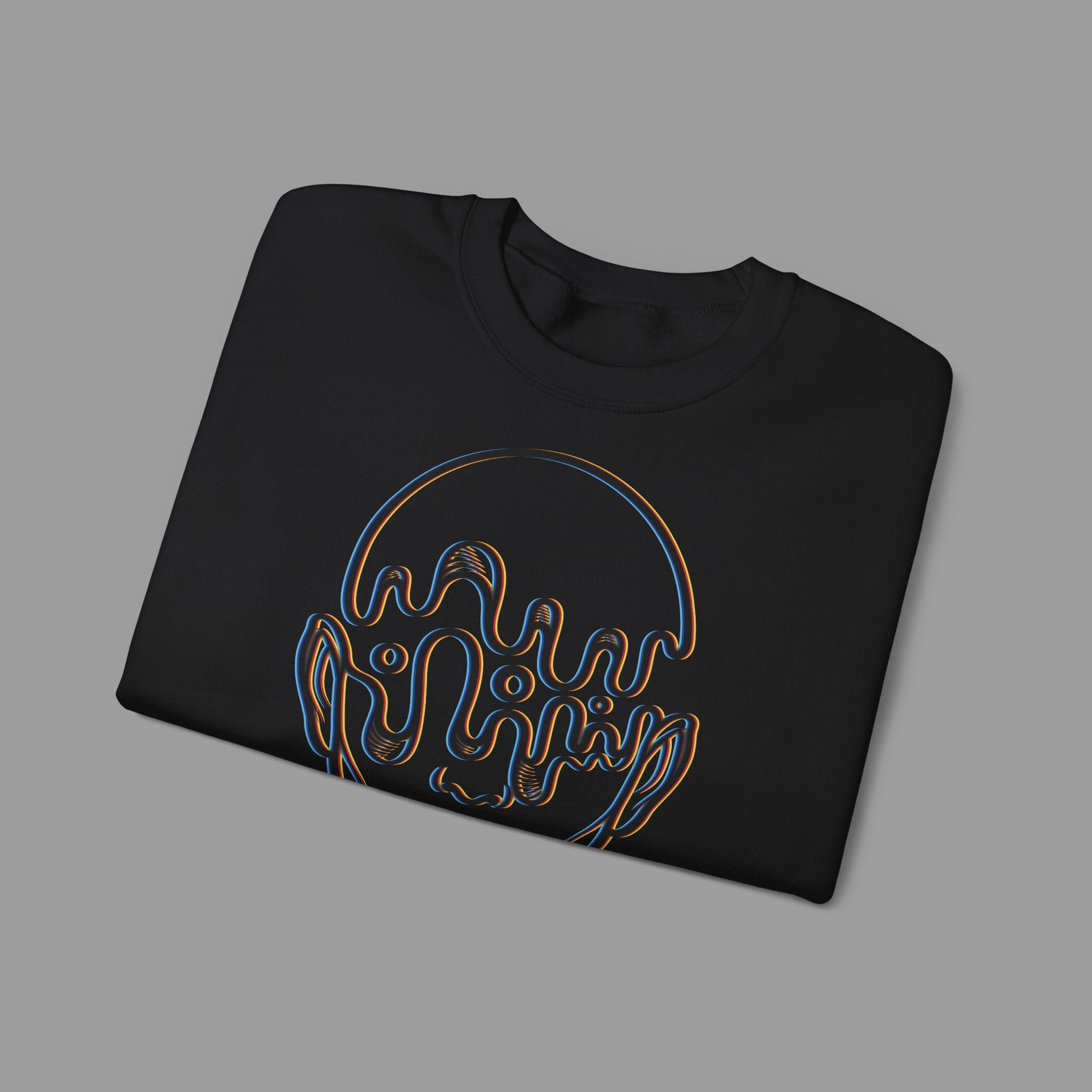 BLUR — Psychedelic Neon Graphic Crewneck