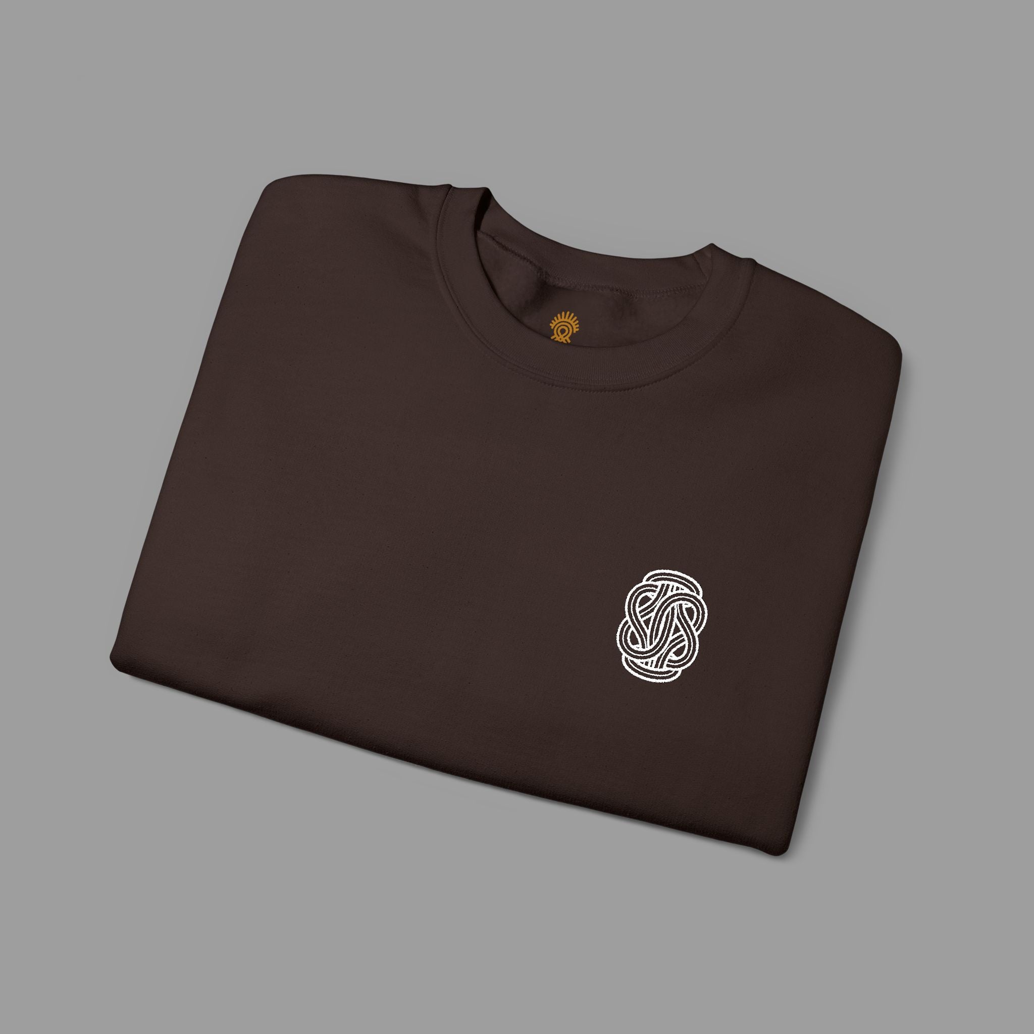 SARAM — Minimal Embroidered Chest Crewneck Sweater