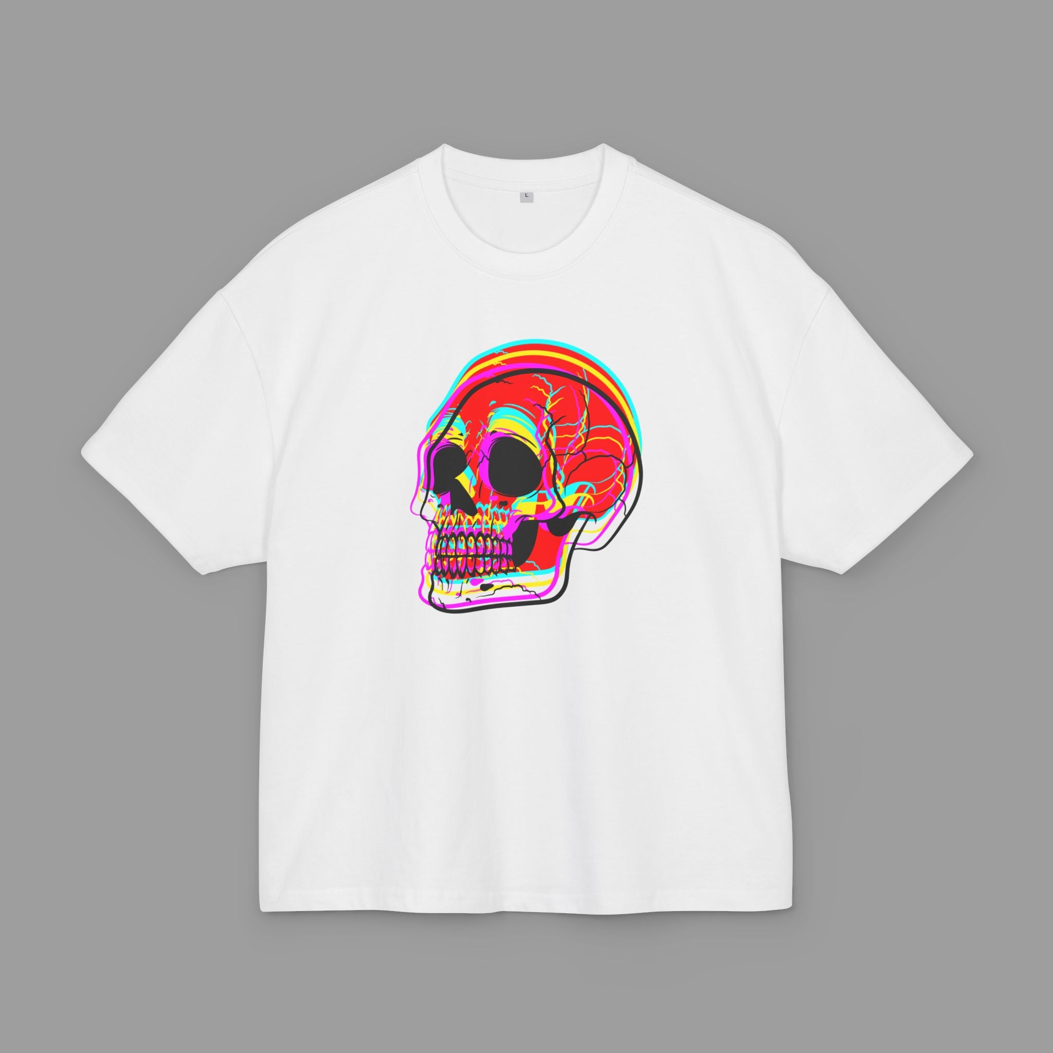 FLUX — Trippy Neon Skull Graphic T-Shirt