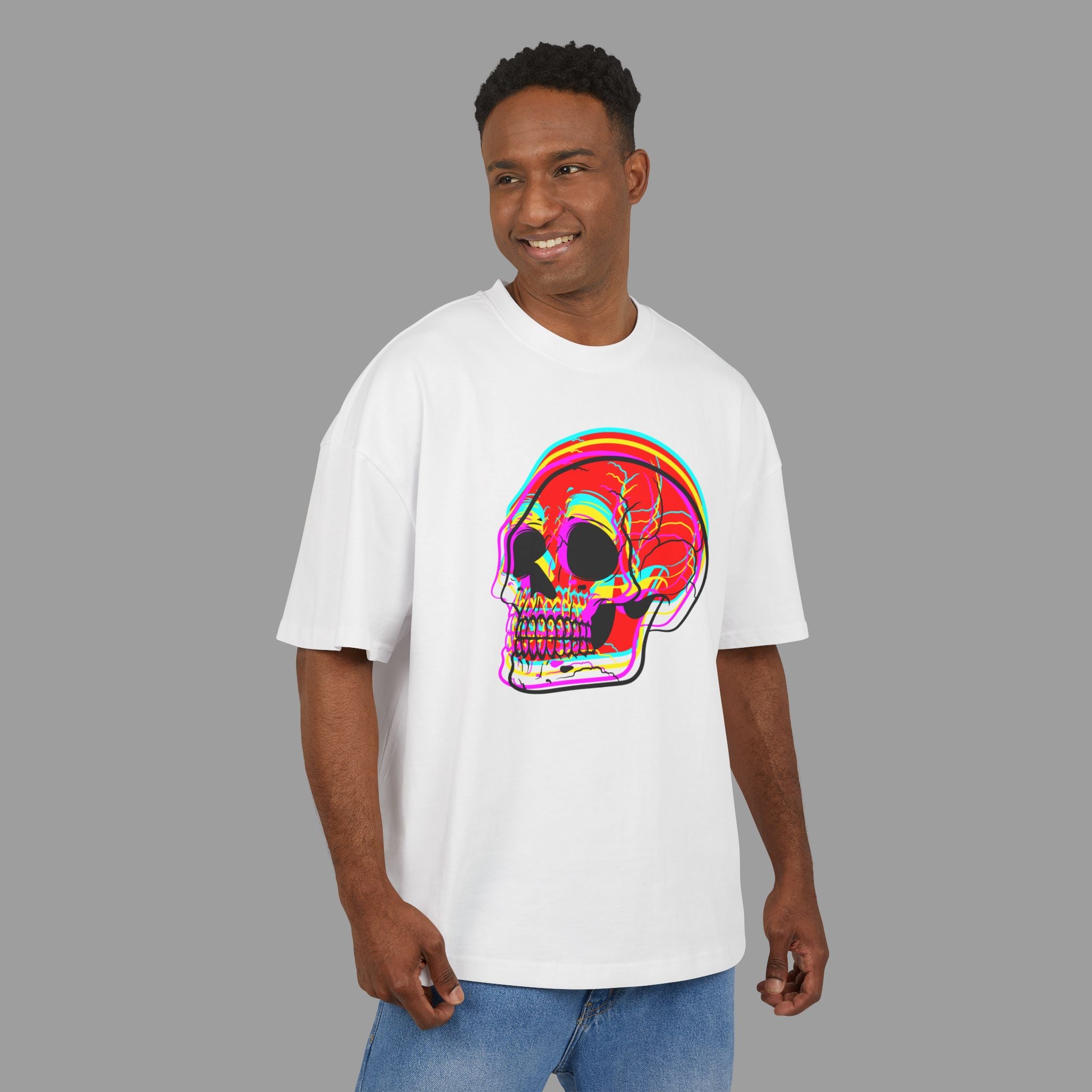 FLUX — Trippy Neon Skull Graphic T-Shirt