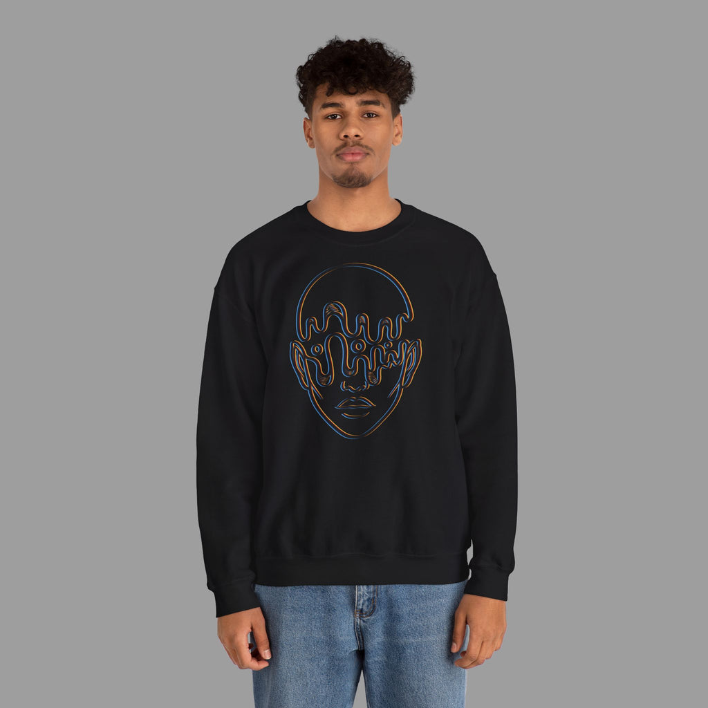 BLUR — Psychedelic Neon Graphic Crewneck
