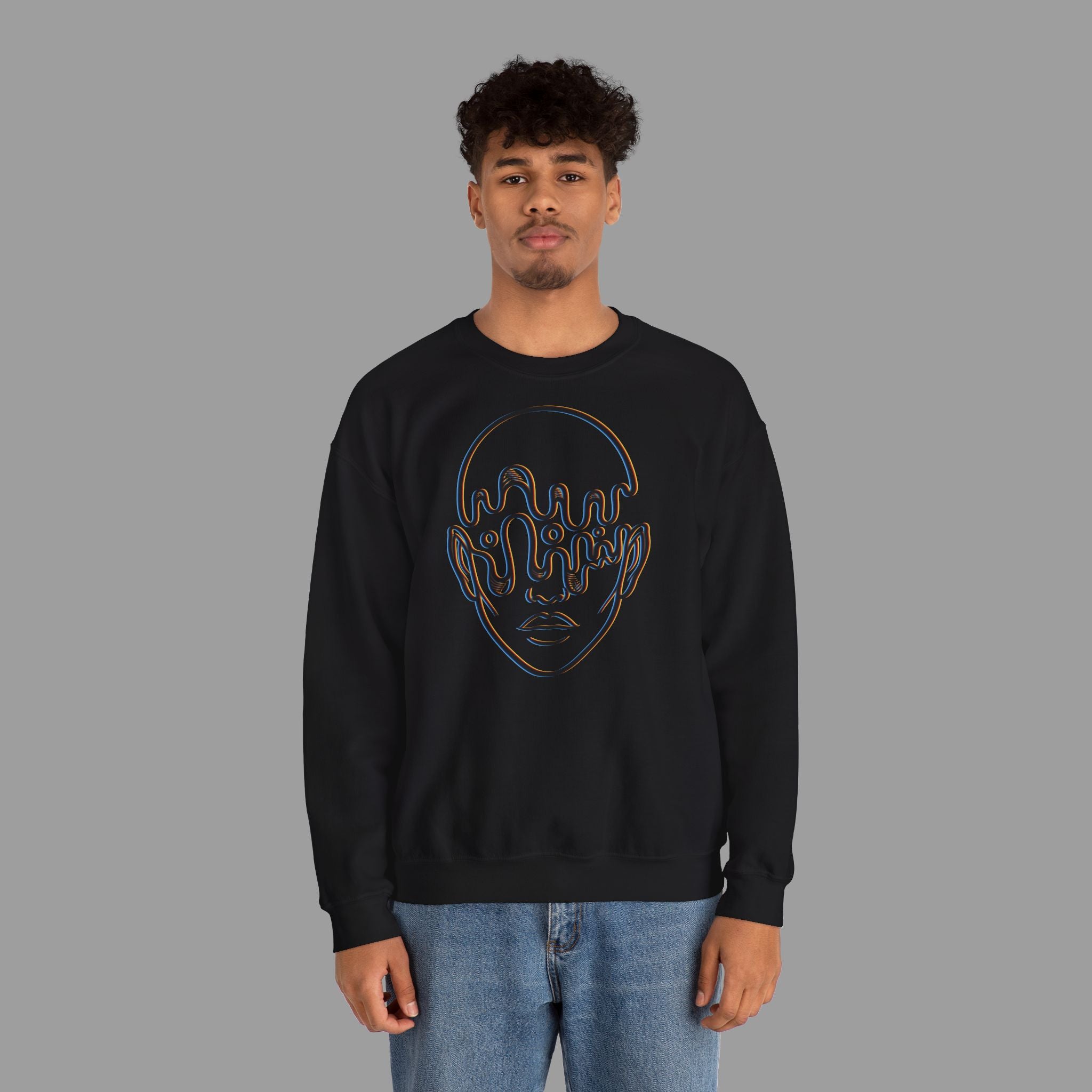 BLUR — Psychedelic Neon Graphic Crewneck